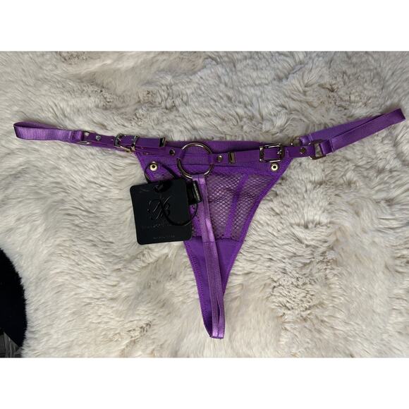 Honey Birdette JASMIN💜 Purple Amethyst Thong Small - Picture 4 of 5